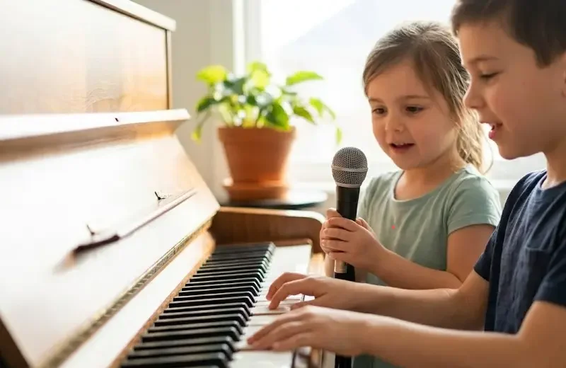 Combined kids music lessons London Ontario piano and singing